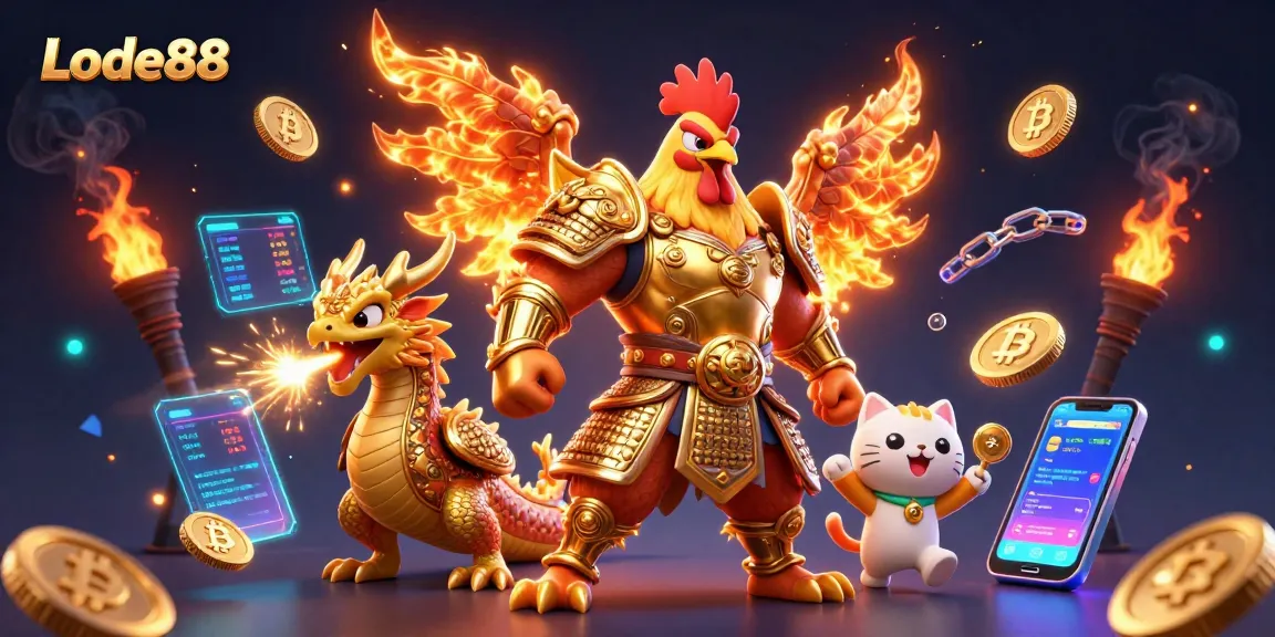 Join the excitement at Lode88 with illustrated stunning 3D characters showcasing a vibrant casino atmosphere.