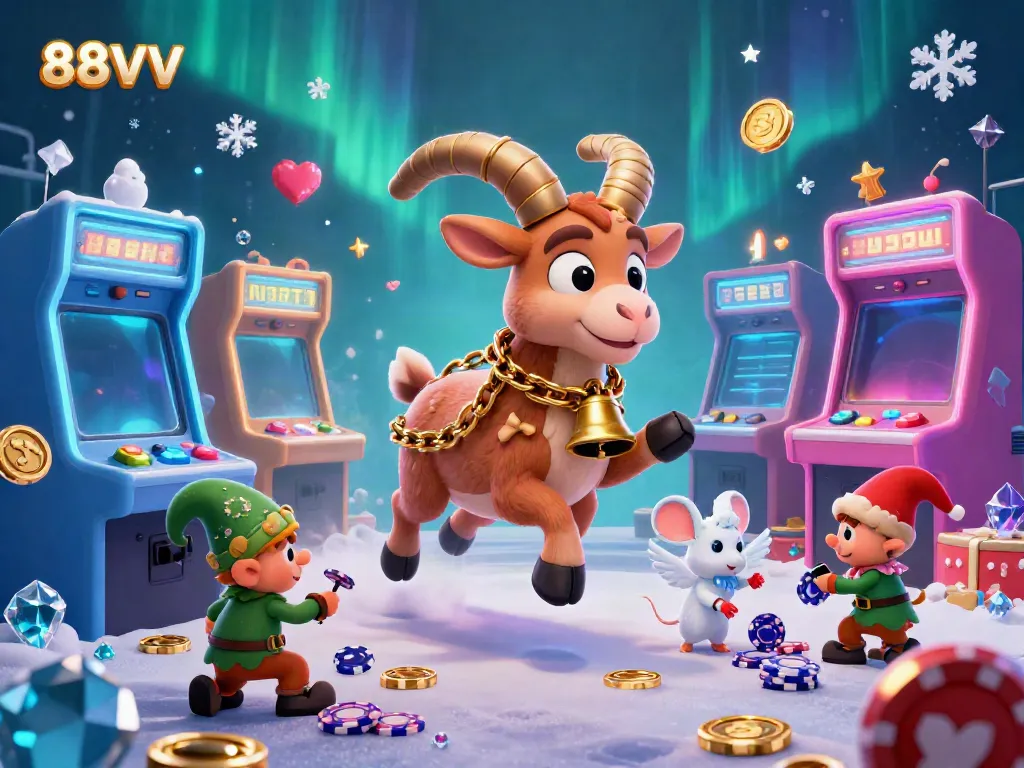 Experience the thrill of 88VV at a spooky holiday casino with elves and magical creatures.
