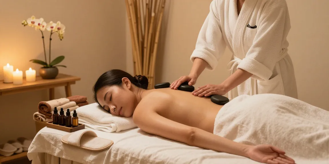 RR88 spa treatment featuring luxurious hot stone massage in a serene environment.