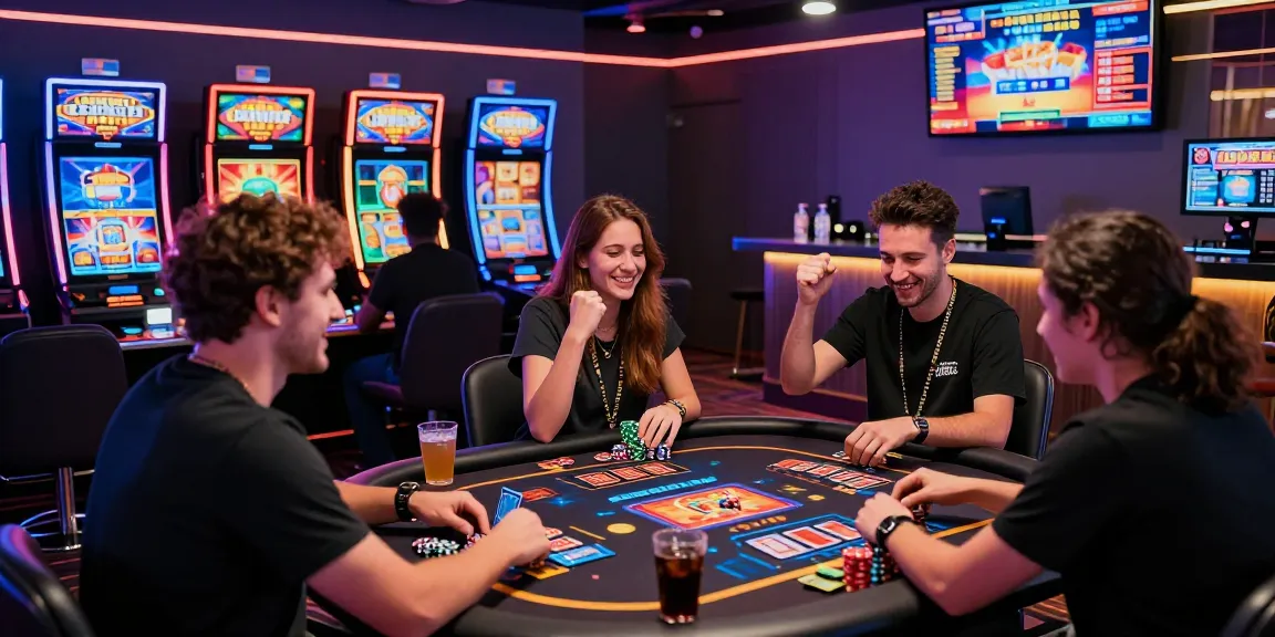 Exciting scene of players enjoying credit card casinos with modern slot machines and gaming tables.