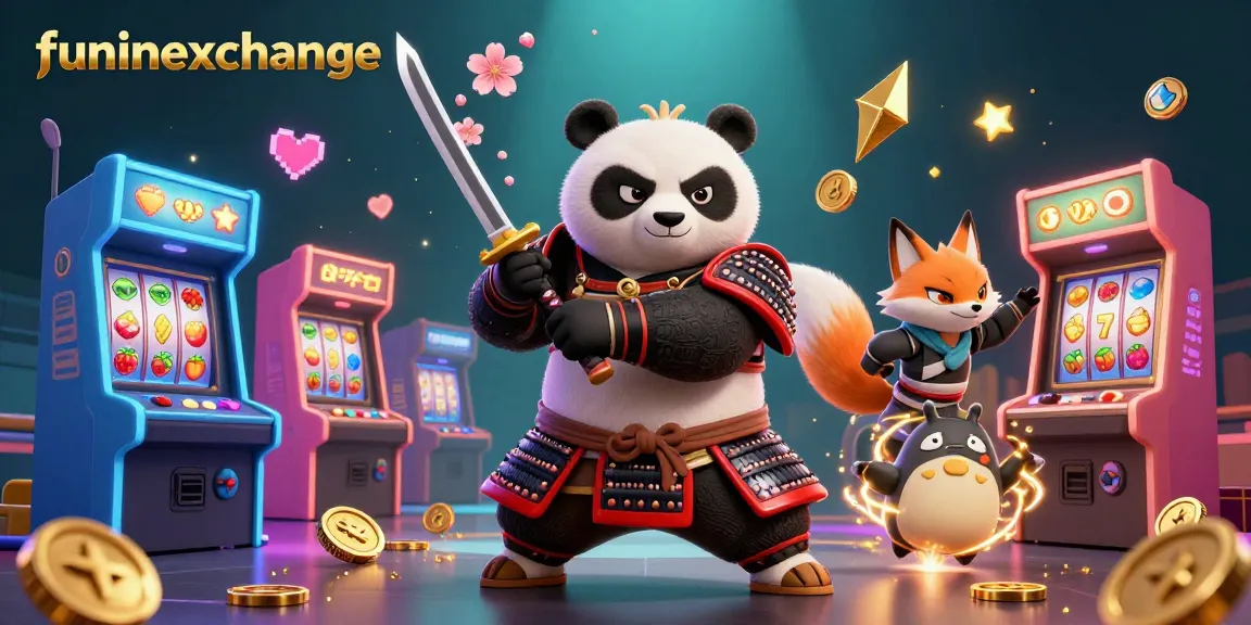 Experience exciting gameplay with funinexchange as samurai panda, ninja fox, and spirit tanuki engage in casino action.
