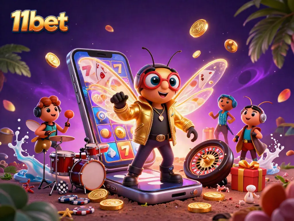 Join the excitement at 11bet with dynamic 3D characters showcasing thrilling casino games and vibrant visuals.