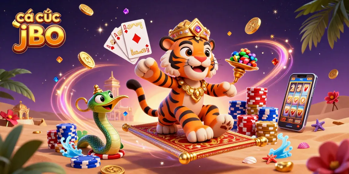 Engage in cá cược jbo with an exciting 3D casino illustration depicting vibrant gaming elements.