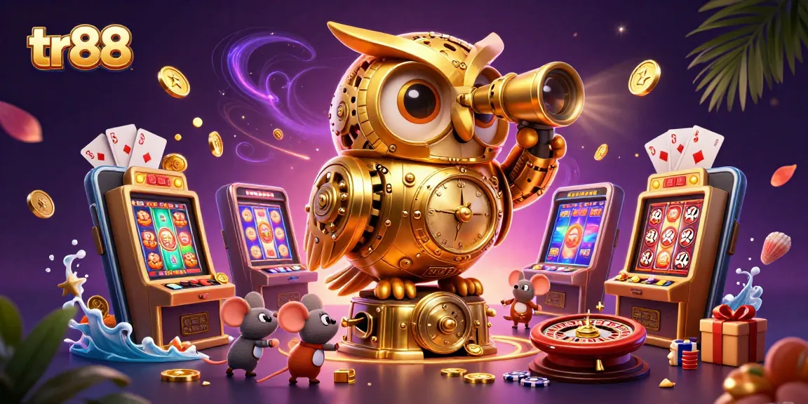 Spin with tr88's dynamic games featuring a golden owl and exciting slot action.