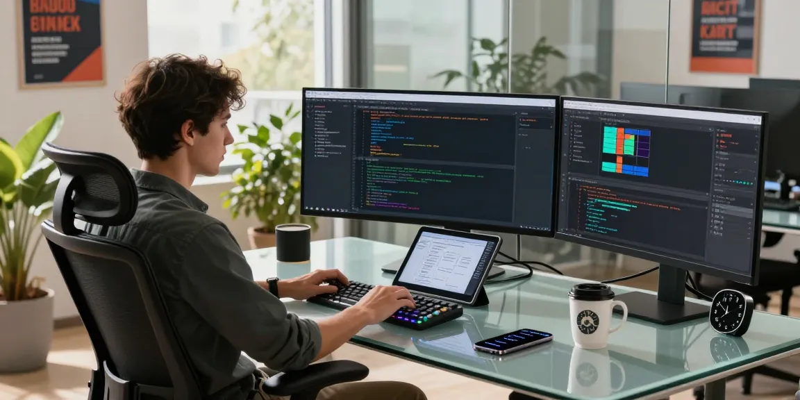 telegraimin.com showcased in a modern workspace with coders collaborating on innovative tech projects, featuring sleek screens and a bright atmosphere.