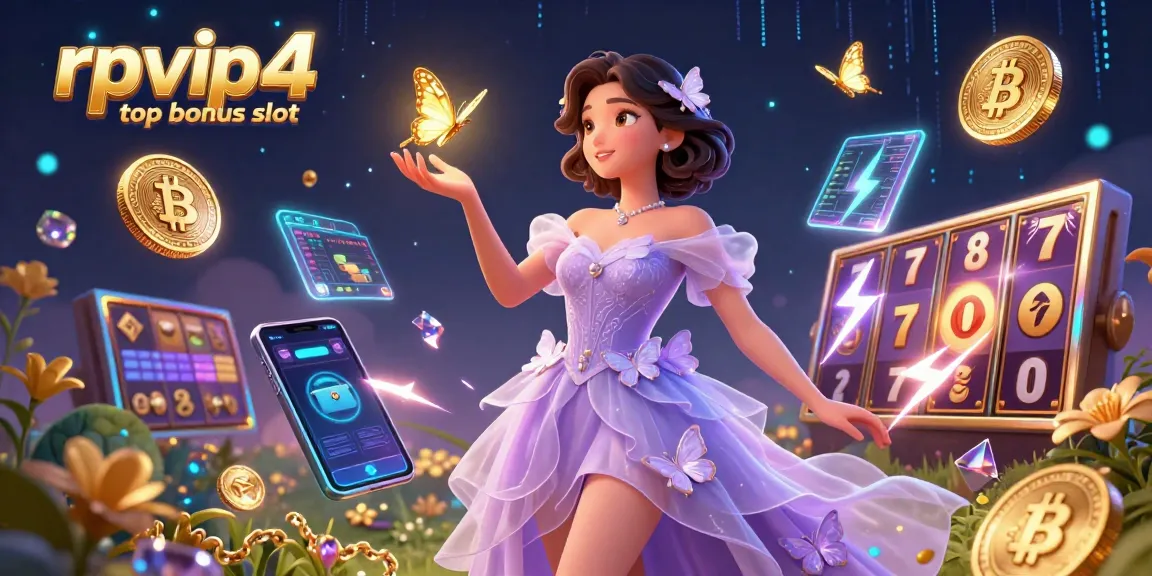Spin the rpvip4 top bonus slot for exciting rewards in this vibrant casino illustration with stunning visuals.