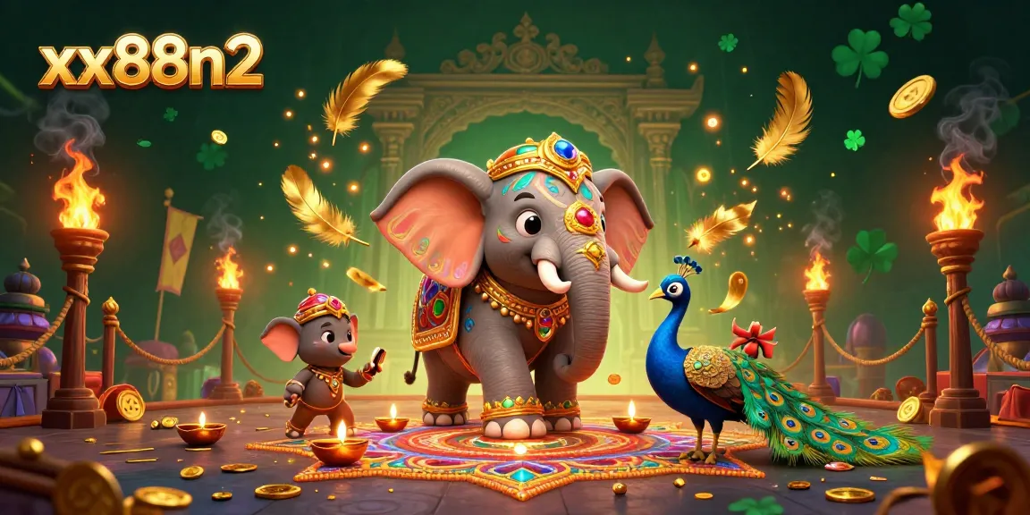 Experience the thrill of betting with xx88n2 in a vibrant, rich casino scene featuring an ornate elephant and vivid elements.