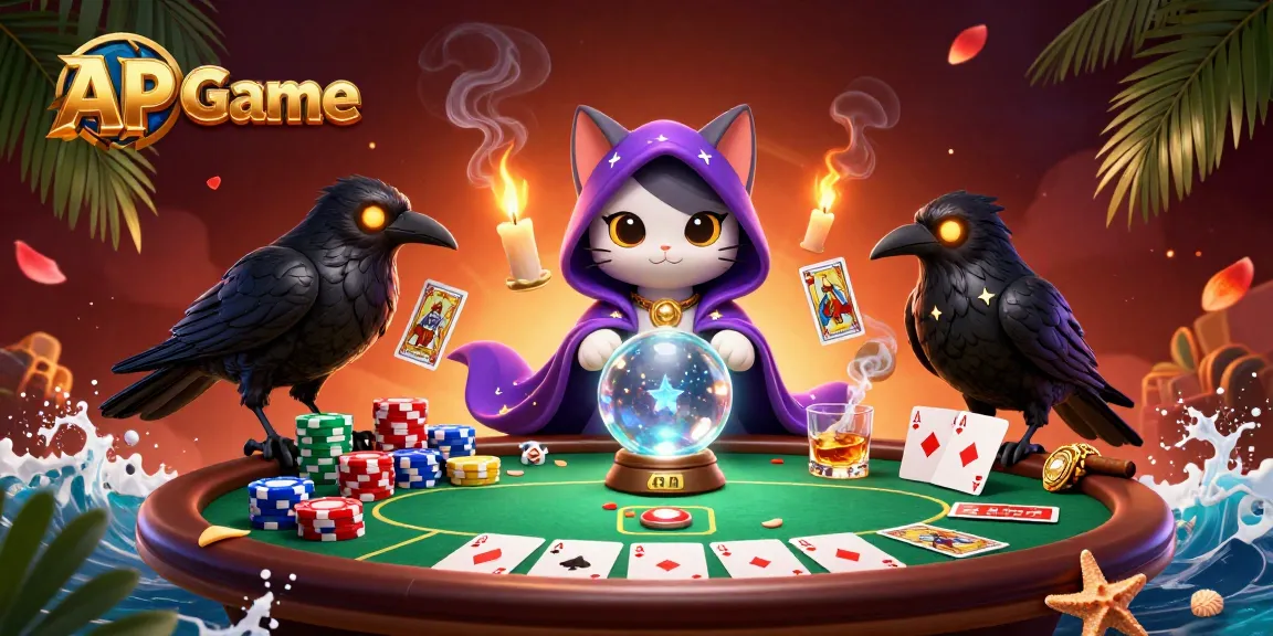 Experience thrilling poker action with APGame featuring mystical characters and vibrant casino elements.