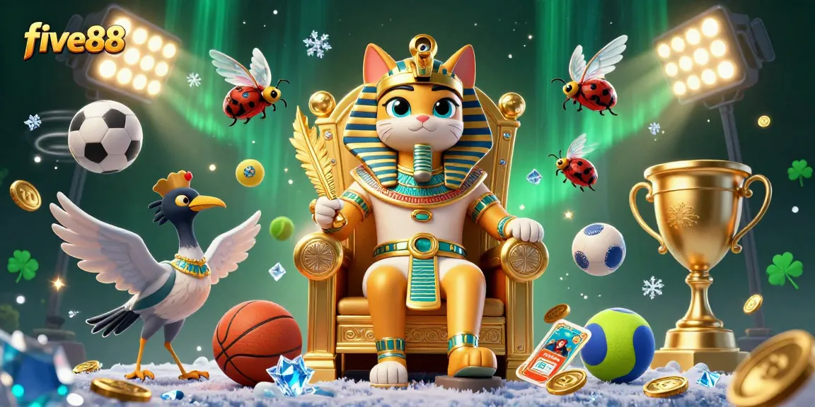 Experience the excitement of five88 with dynamic sports elements and an Egyptian theme.