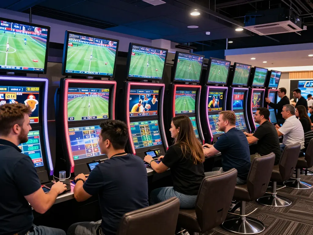 Engaging bettors at the 33 win sports lounge making live bets, capturing excitement and strategic decisions.