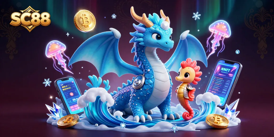 Engage with SC88's thrilling casino atmosphere through a vibrant scene featuring a dragon and neon elements.