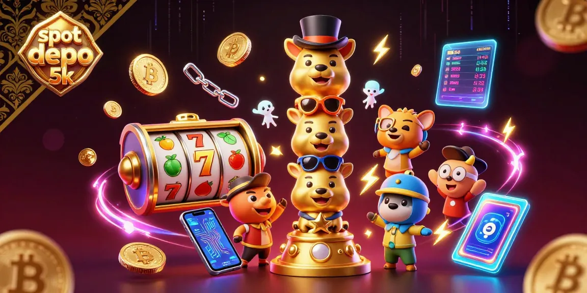 Experience thrilling gameplay with slot depo 5k in a colorful 3D casino scene featuring exciting elements.
