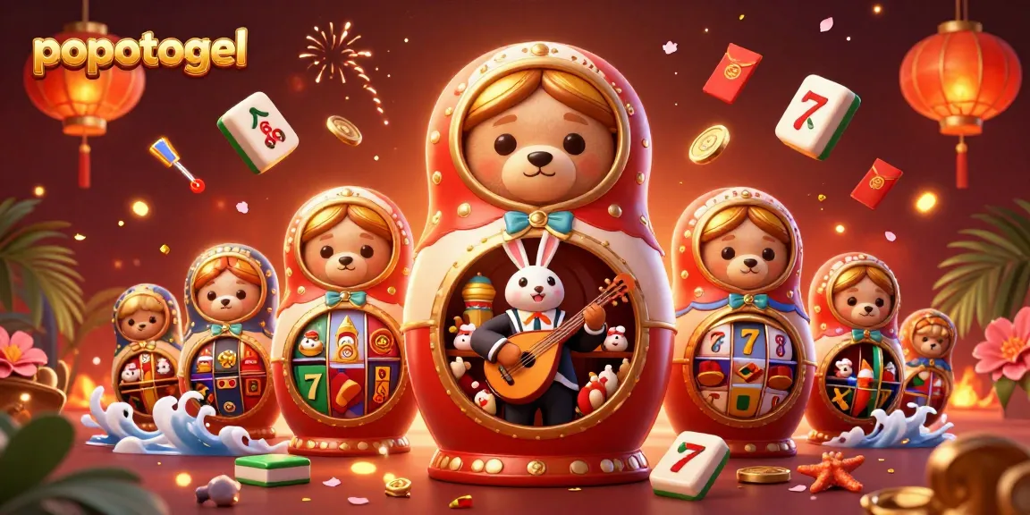 Experience lively popotogel action with bears in dealer outfits and vibrant gaming elements.
