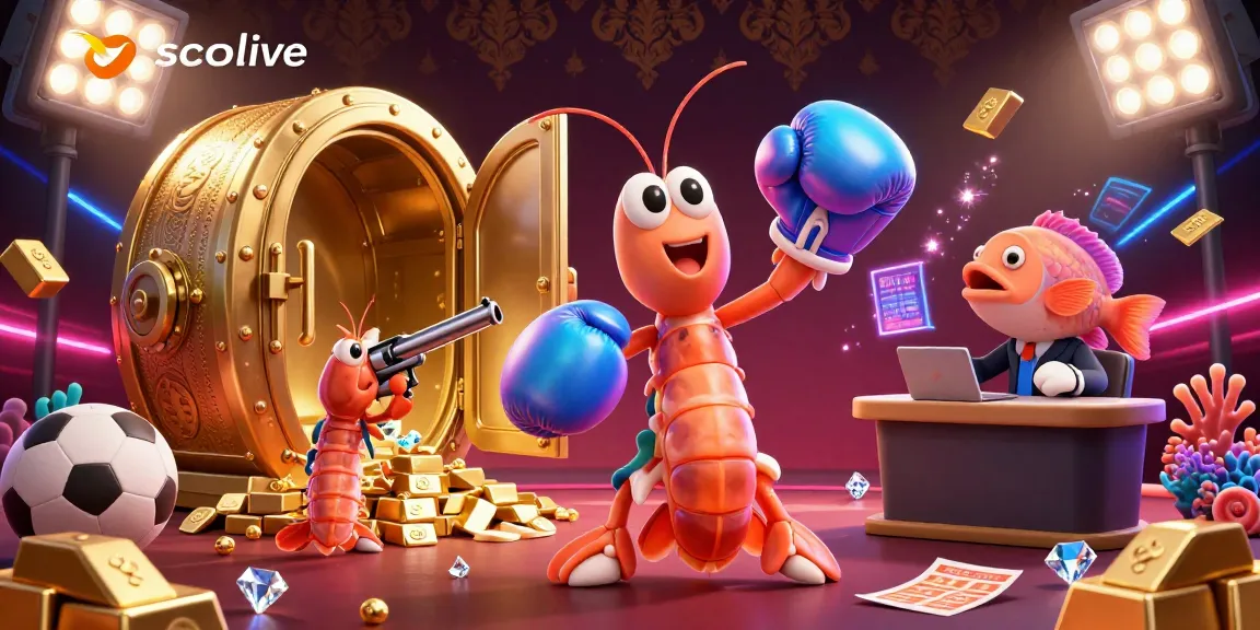 Socolive offers dynamic sports betting excitement with cartoon characters under dazzling lights.