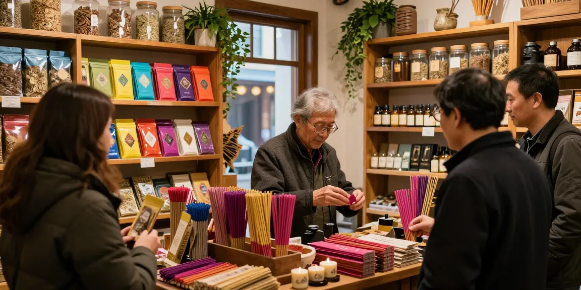 Buy best herbal incense in a warm, inviting shop filled with aromatic sticks