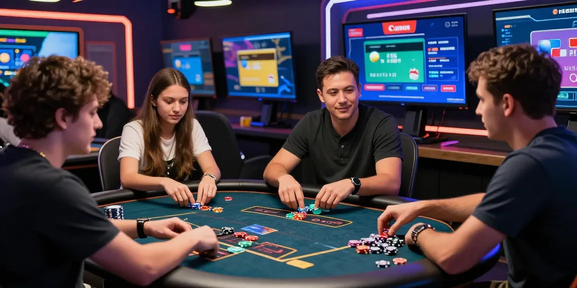 Engaged players at online casinos that accept credit cards, vibrant gaming atmosphere.