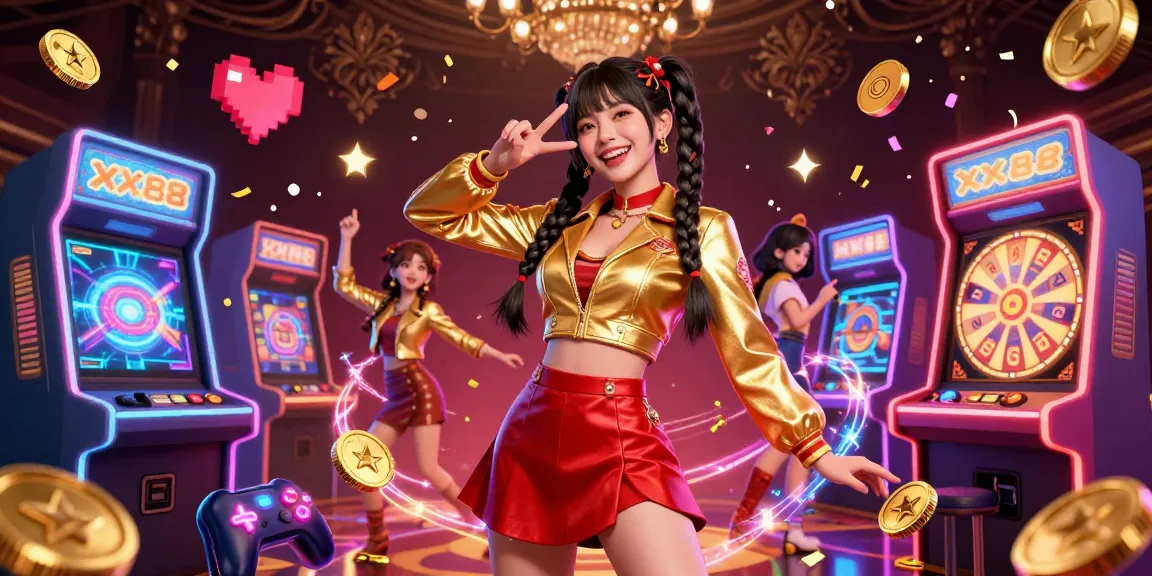 Experience exhilarating gaming at xx88 with vibrant characters, casino elements, and spinning prize wheels.
