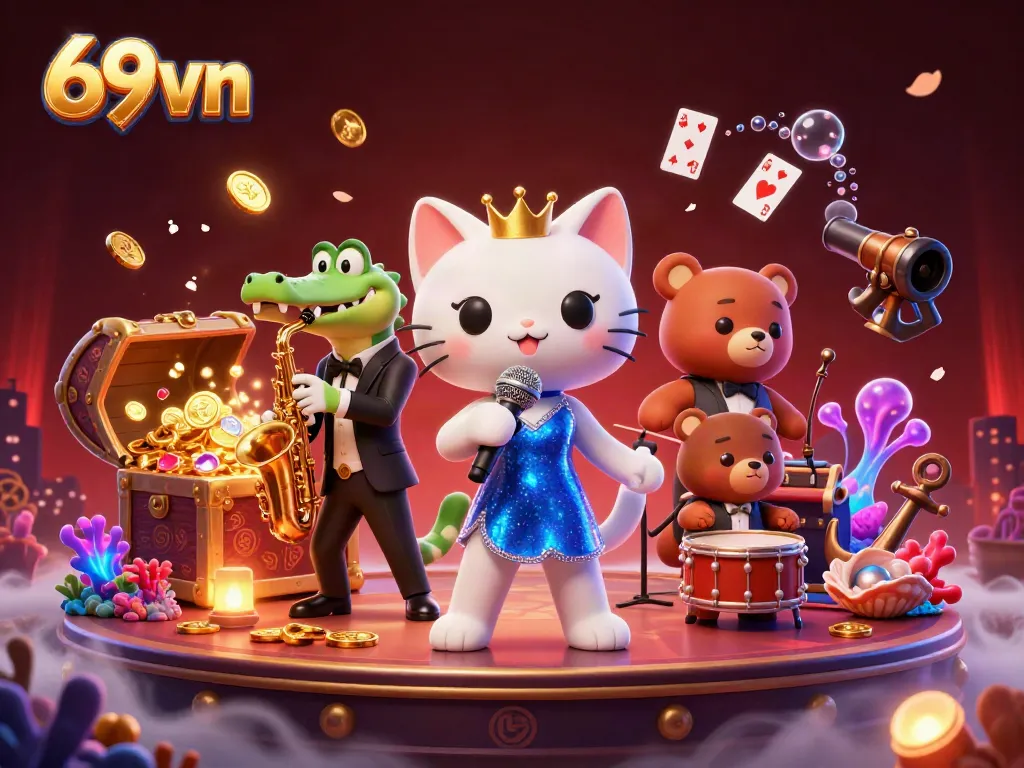 Experience exciting gaming at 69vn with engaging characters and sparkling casino elements.