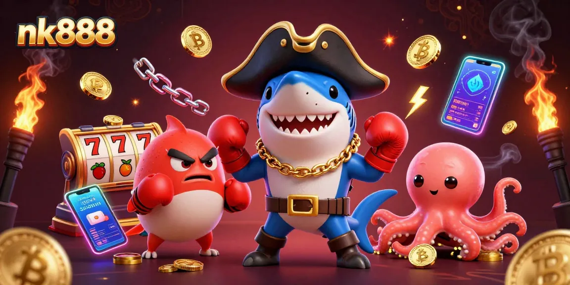 Engage with nk888 as the pirate shark, pufferfish, and octopus delve into a vibrant casino adventure.