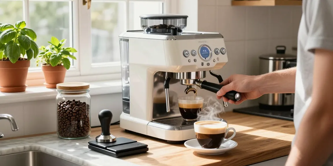 Creating espresso with rokok88 super in a modern kitchen.