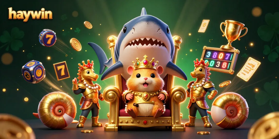 Win big at Haywin with the fierce golden hamster king surrounded by thrilling slot adventures.