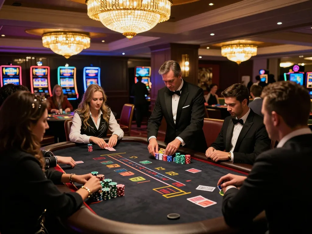 Engaging blackjack table scene with players enjoying strategic gameplay at nhà cái kong88 casino