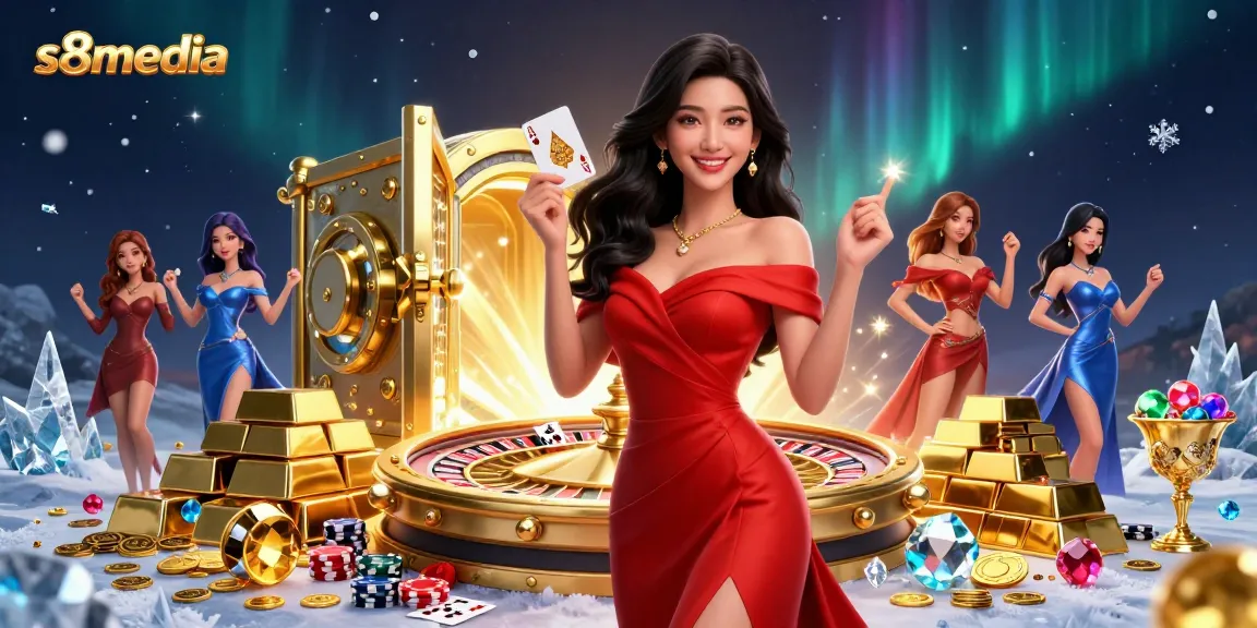Experience vibrant casino thrills with s8media's captivating scene of betting excitement and treasure.