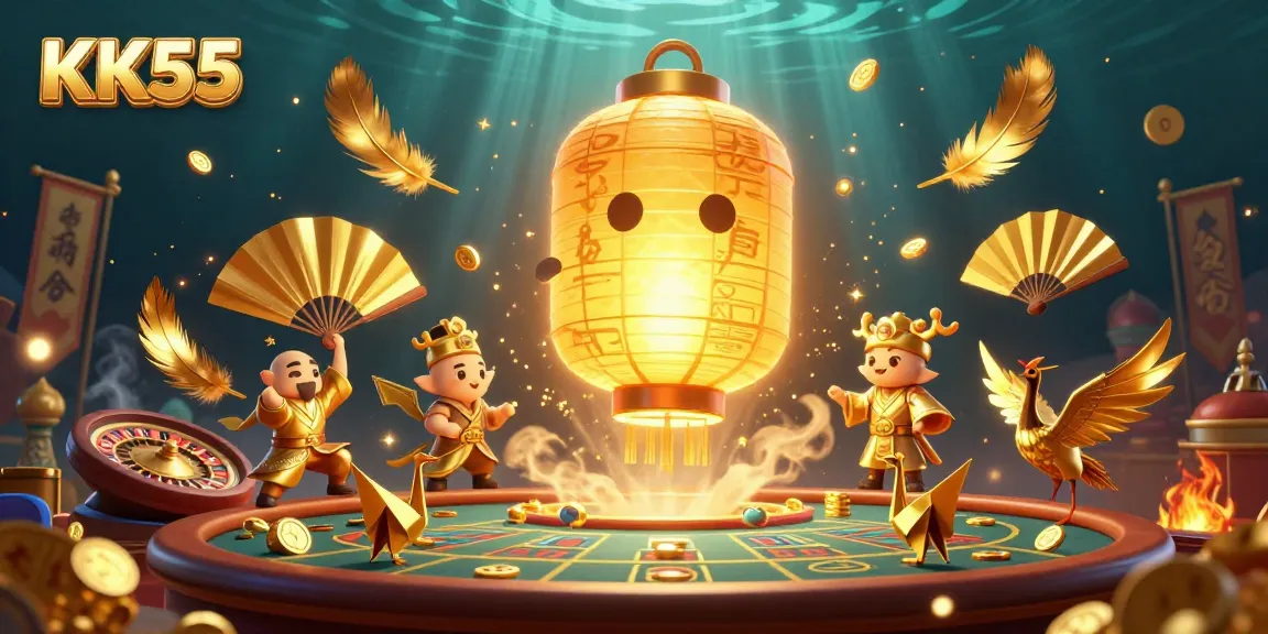 Experience the thrill at KK55 live casino with glowing lantern spirit and dynamic game elements.