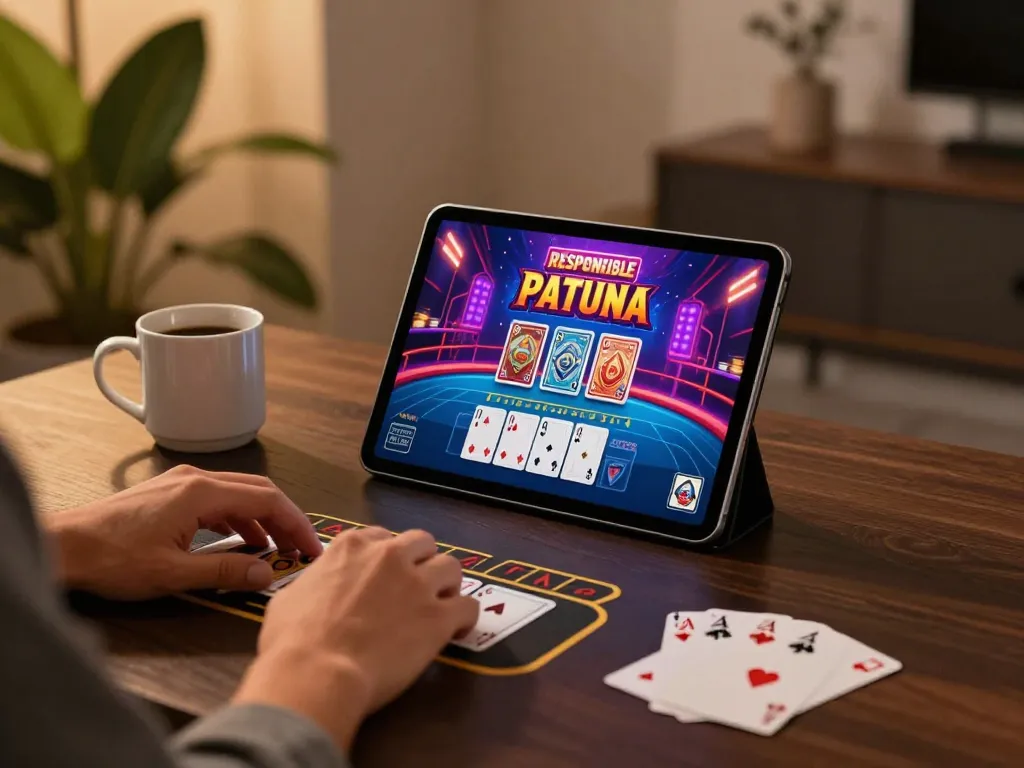 Engaged player using 888bgo for an online casino game in a cozy home environment