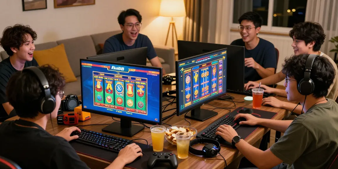 Thai players enjoying Fun88Thailand live casino games in a lively home setting.