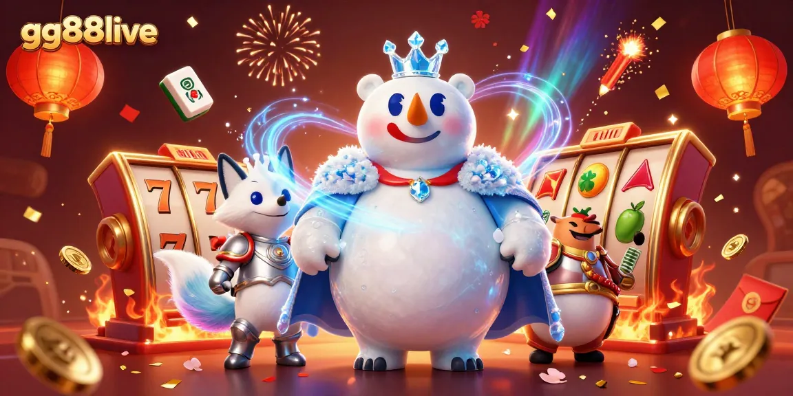 Experience thrilling slots at gg88live with a vibrant 3D scene full of festivities and exciting game elements.