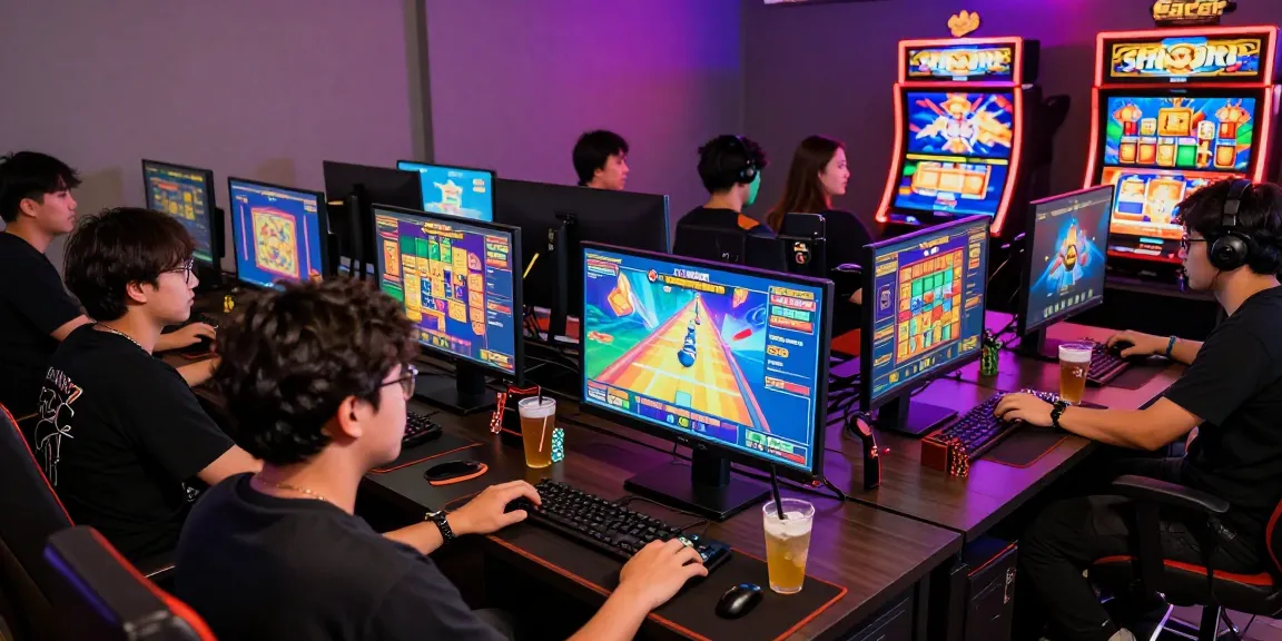 A group of players enjoying slot gacor games in a vibrant online gaming environment.