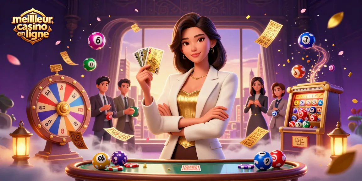 Découvrez des gains impressionnants au meilleur casino en ligne avec des illustrations vibrantes d'éléments de jeu passionnants.