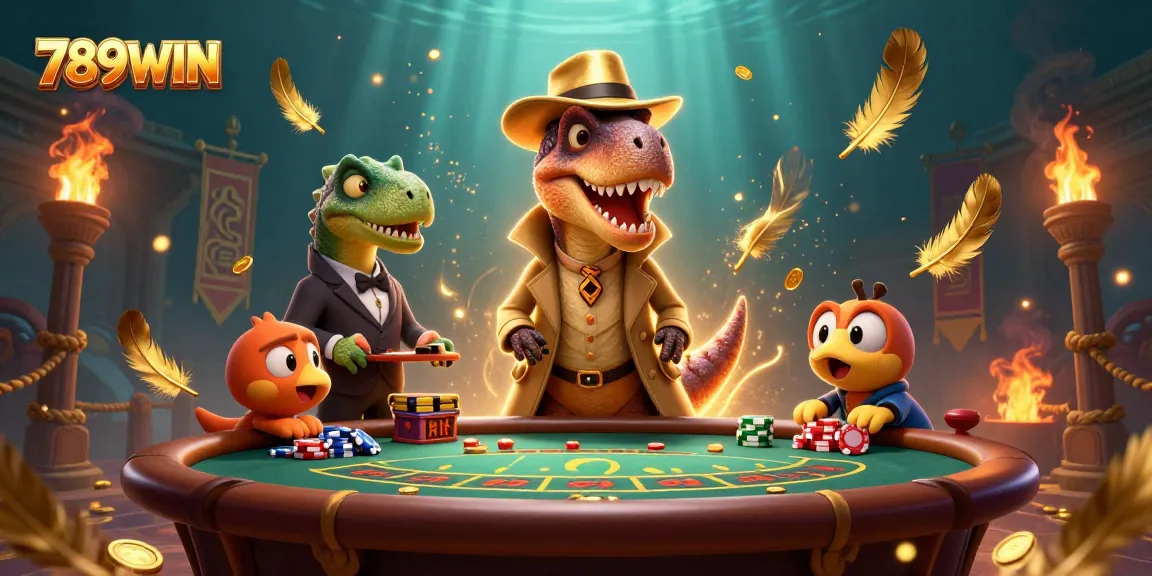 Experience the excitement of 789WIN with a hidden velociraptor card counter at a dynamic blackjack table.