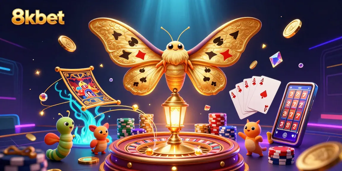 Experience the excitement of 8kbet with vibrant casino scenes and dynamic gaming elements.