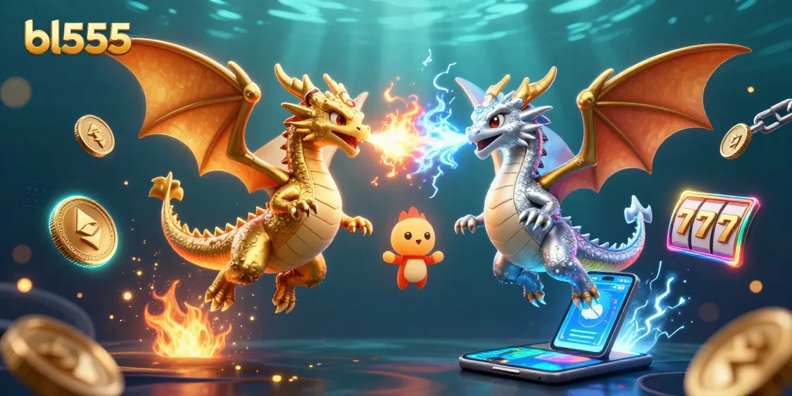 Engage with the thrilling world of bl555's casino adventures featuring dynamic dragon imagery and crypto elements.