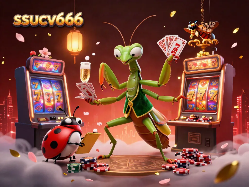 Engage in thrilling slots gameplay with ssucv666's animated casino scene featuring vibrant characters and dynamic elements.
