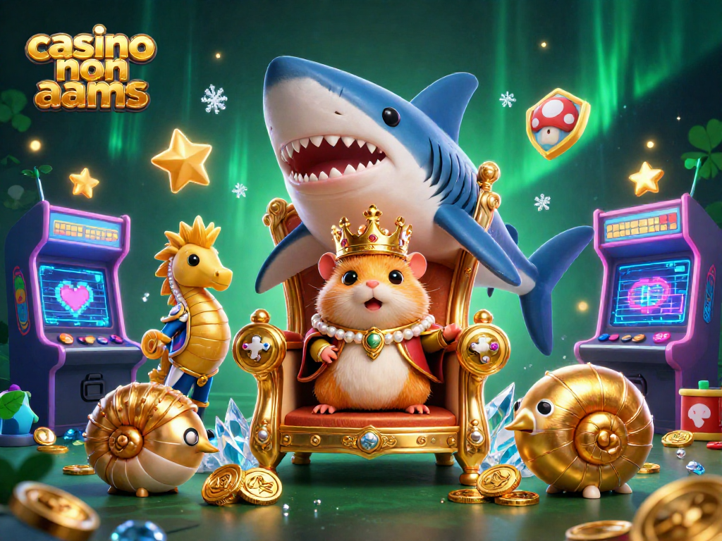 Vivi l'emozione del casino non aams con un re criceto dorato e guardie in un'illustrazione 3D.