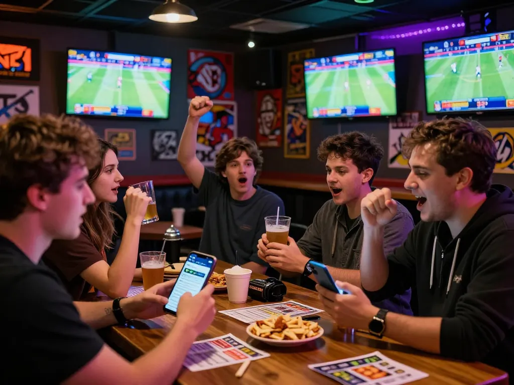 Exciting sports fans engaging with Topbet in a lively betting environment.