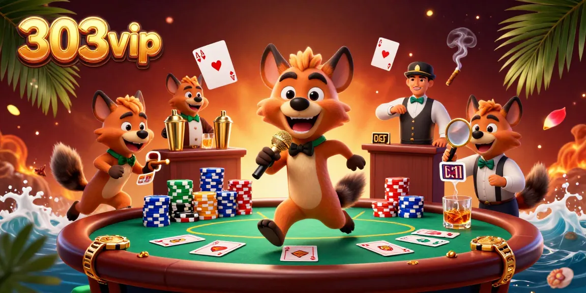 Experience thrilling casino entertainment at 303vip with vibrant 3D hyenas bringing a lively comedy club atmosphere.