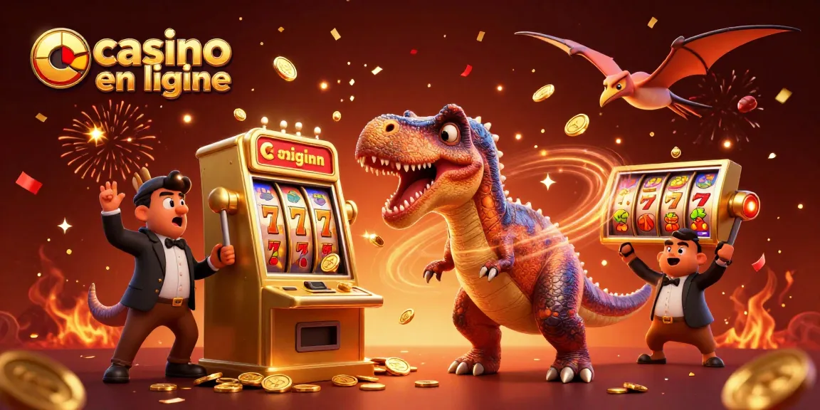 Le pachycephalosaurus au casino en ligne casse la machine à sous pour gagner des pièces dorées.
