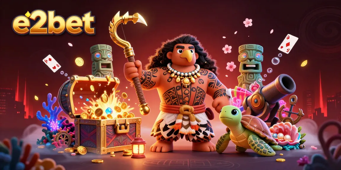 Experience thrilling gameplay with E2bet's immersive 3D cartoon casino illustration featuring captivating characters and game elements.