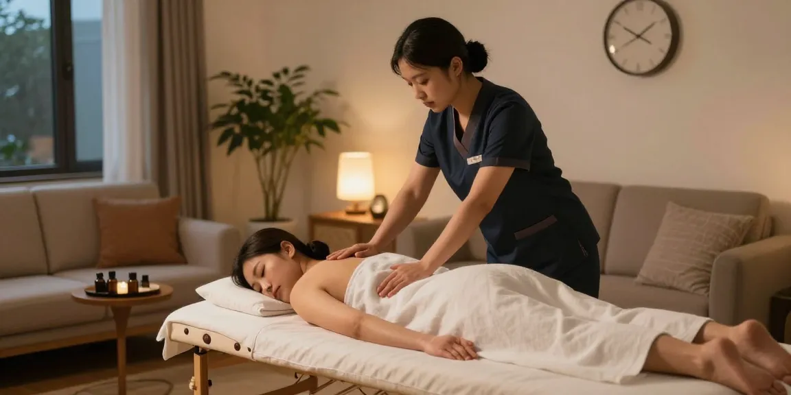 Experience premium 김포출장안마 service in a cozy home setting.