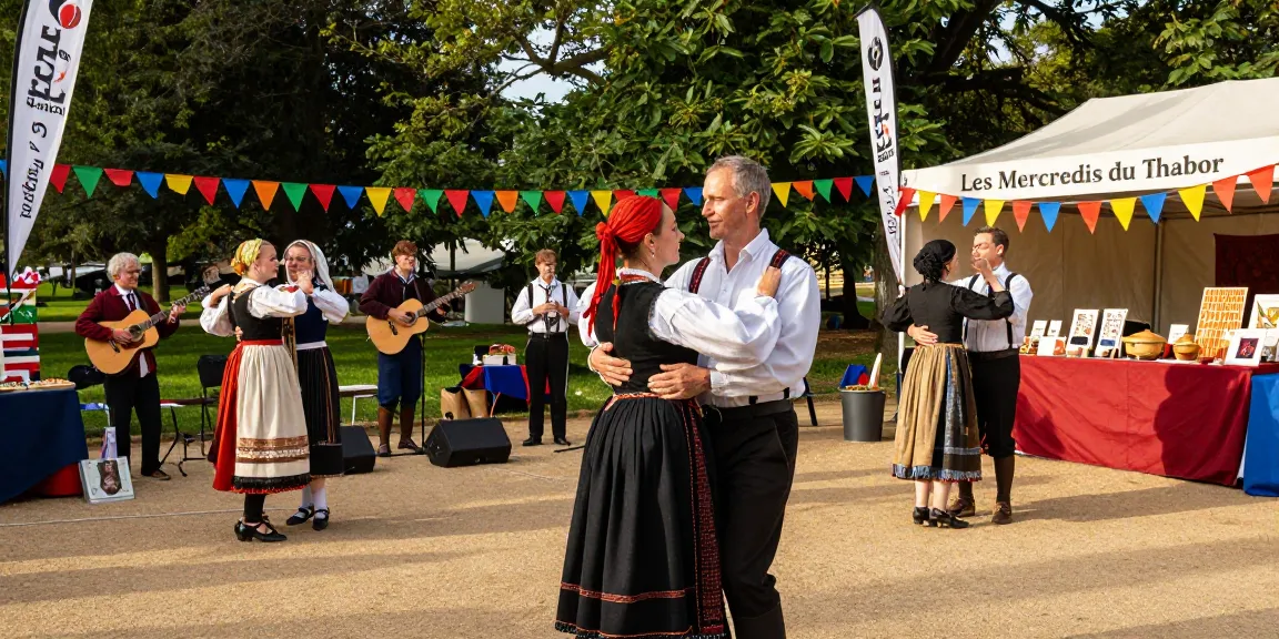 Community gathering at Les Mercredis du Thabor event celebrating Breton culture featuring joyful dancers and local delicacies, highlighting m98 ทางเข้า community connections.