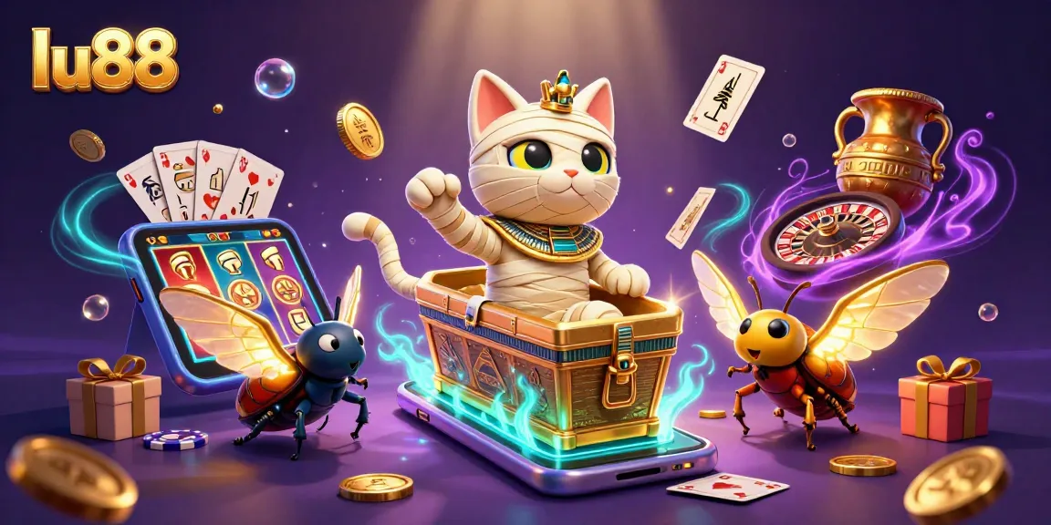 Win big with lucent gaming experience at lu88 showcasing vibrant 3D mummy scene.