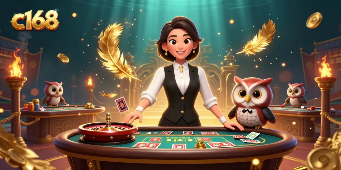 Experience c168 excitement with a skilled dealer and vibrant casino atmosphere.
