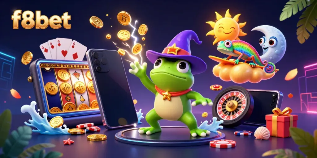 Experience excitement at f8bet with a storm of golden coins and vibrant gaming elements.