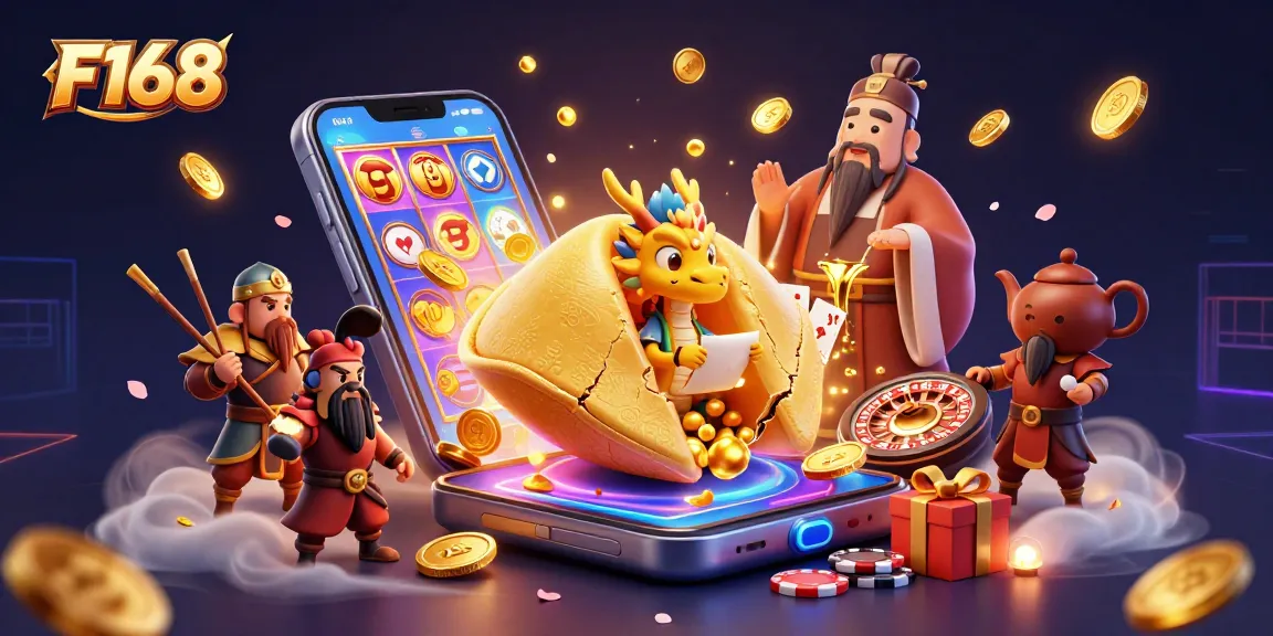 Play F168's vibrant action-packed slot games surrounded by fortune elements and dragon guardians.