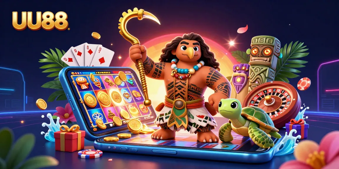 Immerse in UU88’s vibrant casino world with a demigod and exciting gaming visuals.