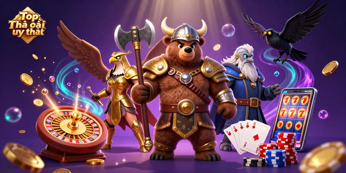 Experience gambling excitement at Top nhà cái uy tín with vibrant characters and dynamic casino elements.
